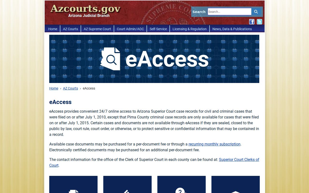 Pima County resident lookup Arizona Superior Court document access