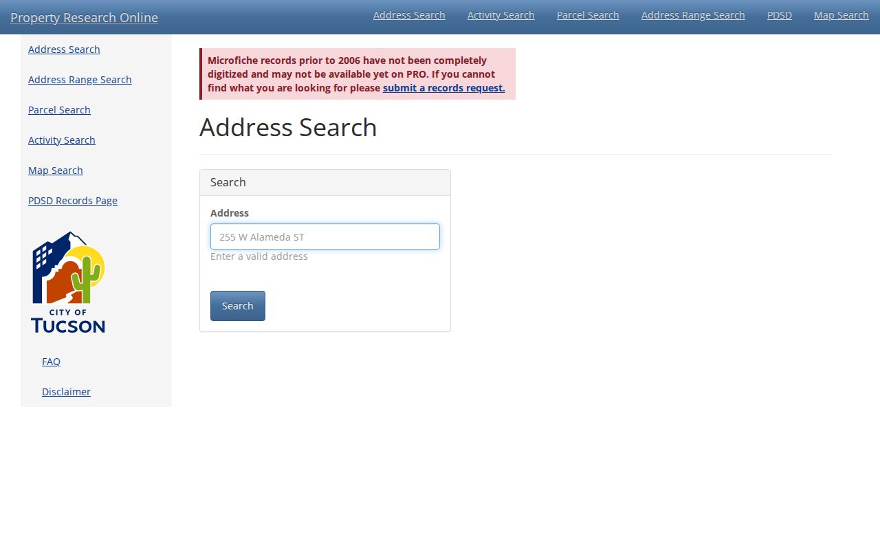 Pima County street directory Tucson PRO address search